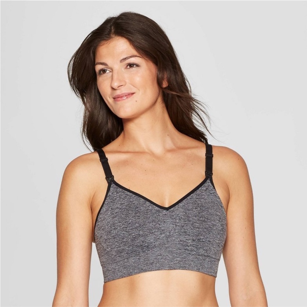 Nursing Seamless Bra Auden
Heathered Gray/Black Maternity, Wireless, Convertible